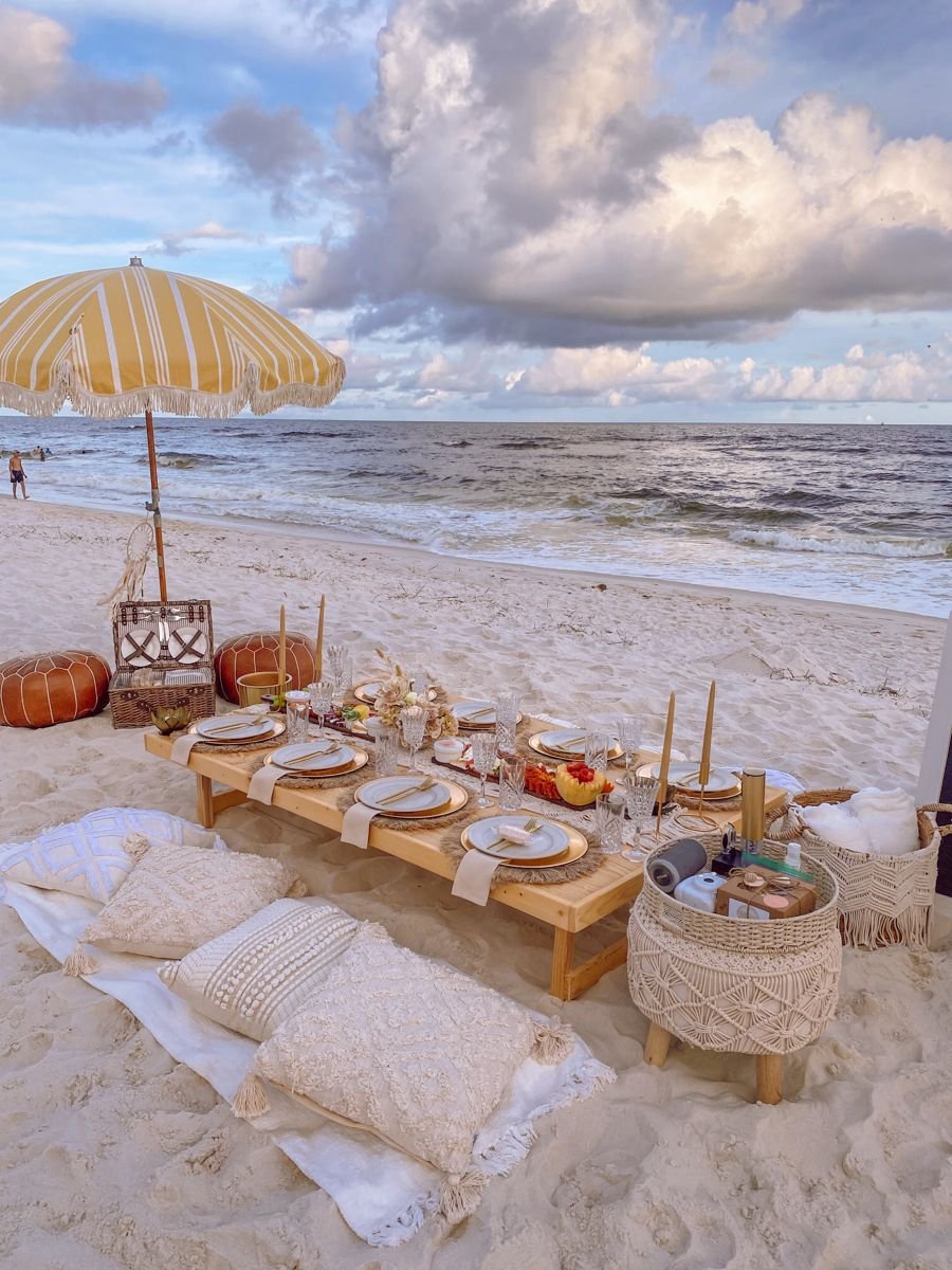 Beach picnic setup luxury Miami South Florida