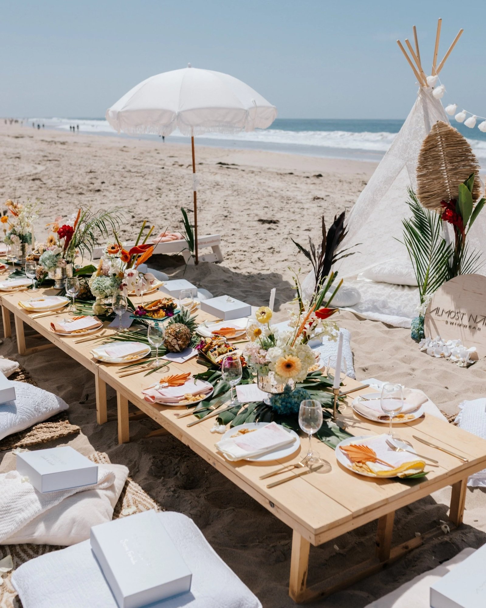 Baby shower bridal picnic outdoor elegant setup Miami